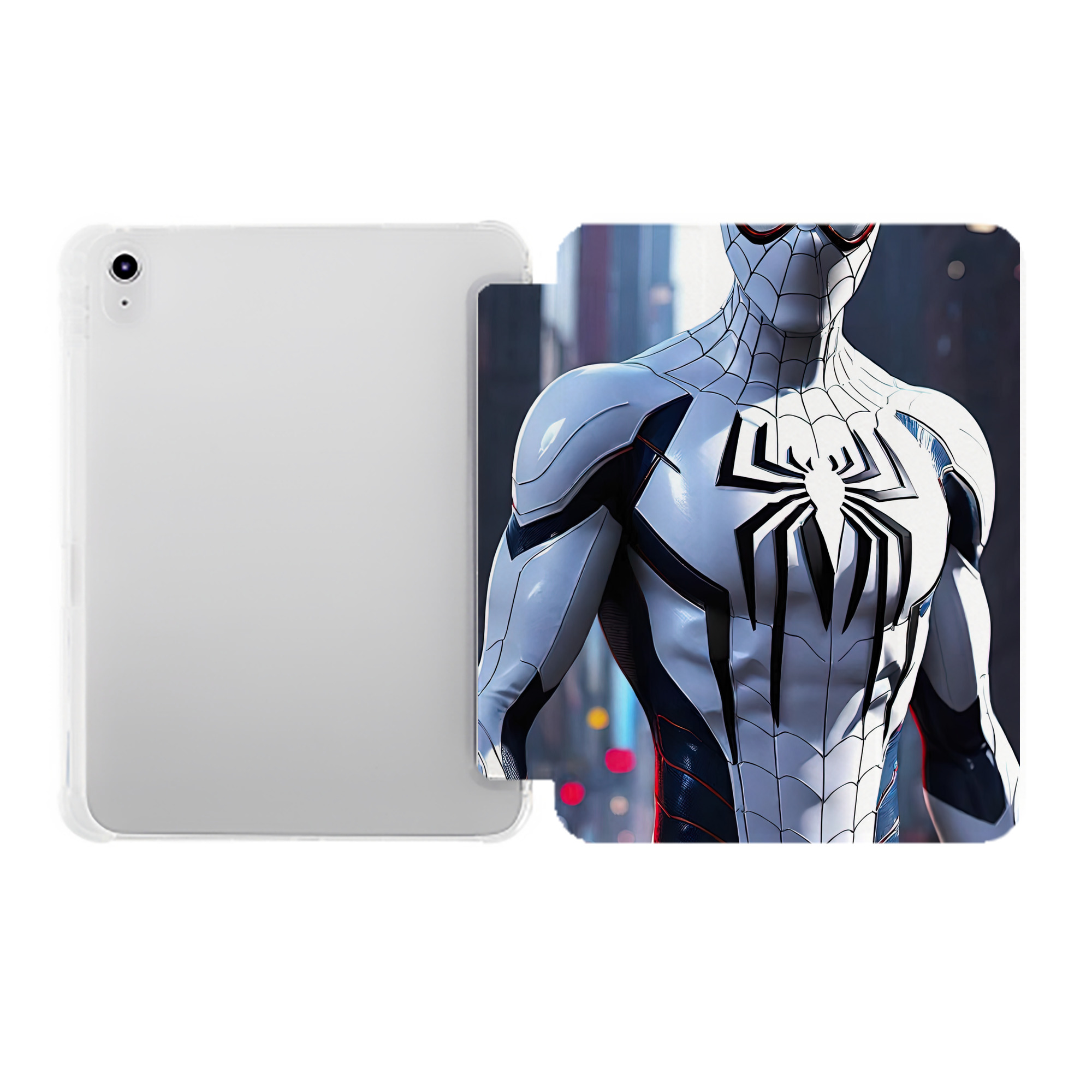 （画像用） Spider Man スパイダーマン IPad ケース ペン収納付き 三つ折りスタンド PUレザー×シリコン 対応機種9.5/10.5/10.9インチ
